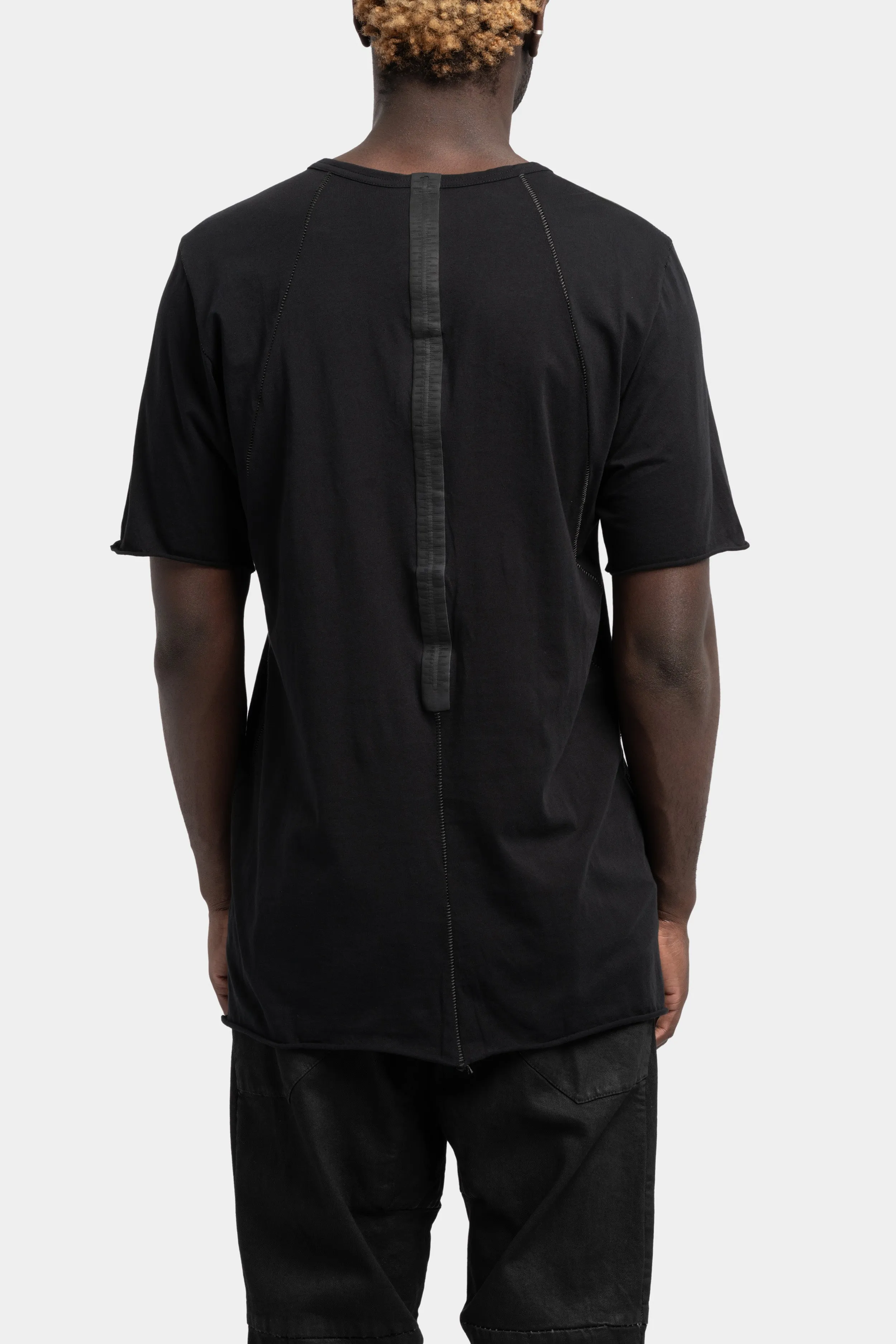 Staple spine detail t-shirt, Black