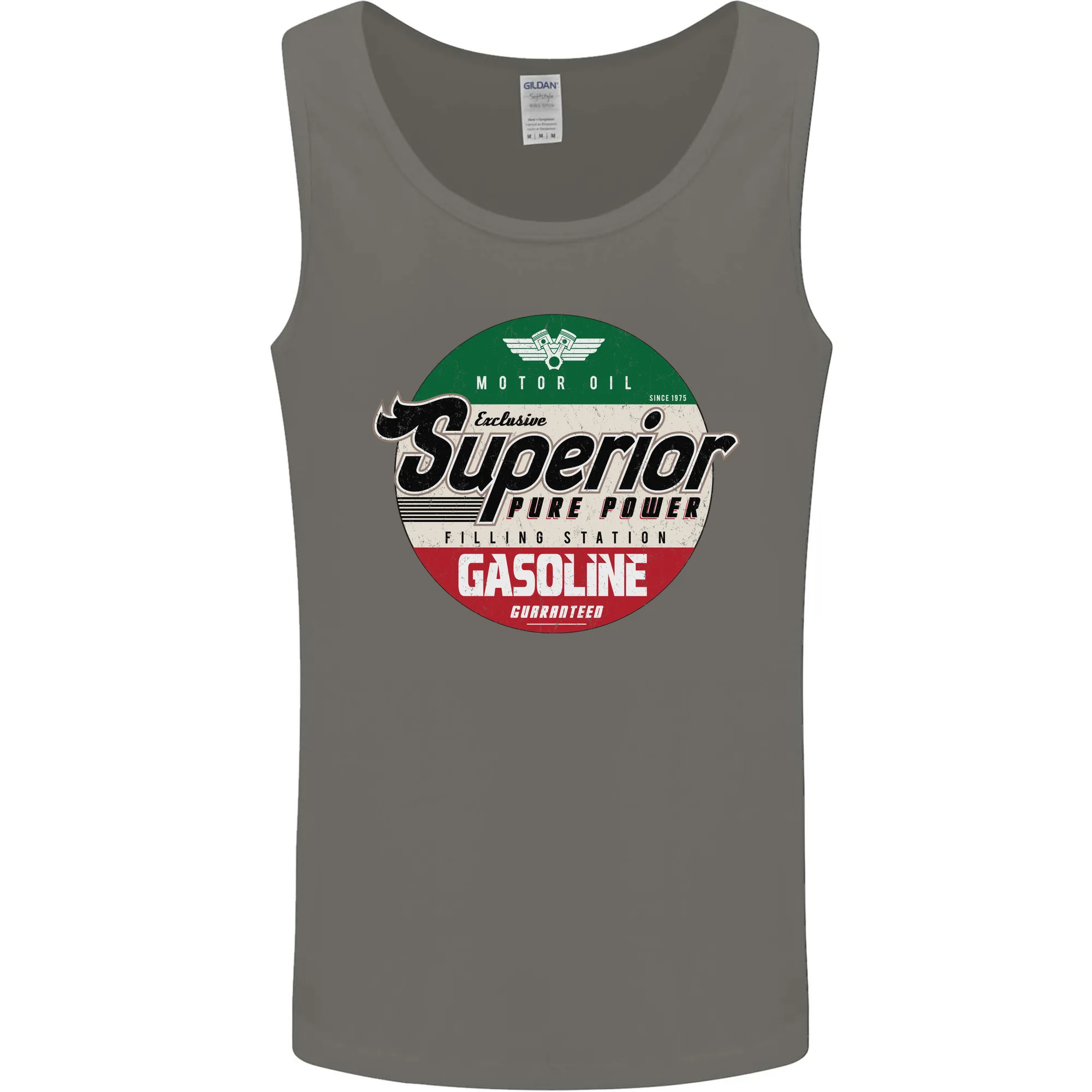 Superior Gasoline Biker Motorcycle Motorbike Mens Vest Tank Top