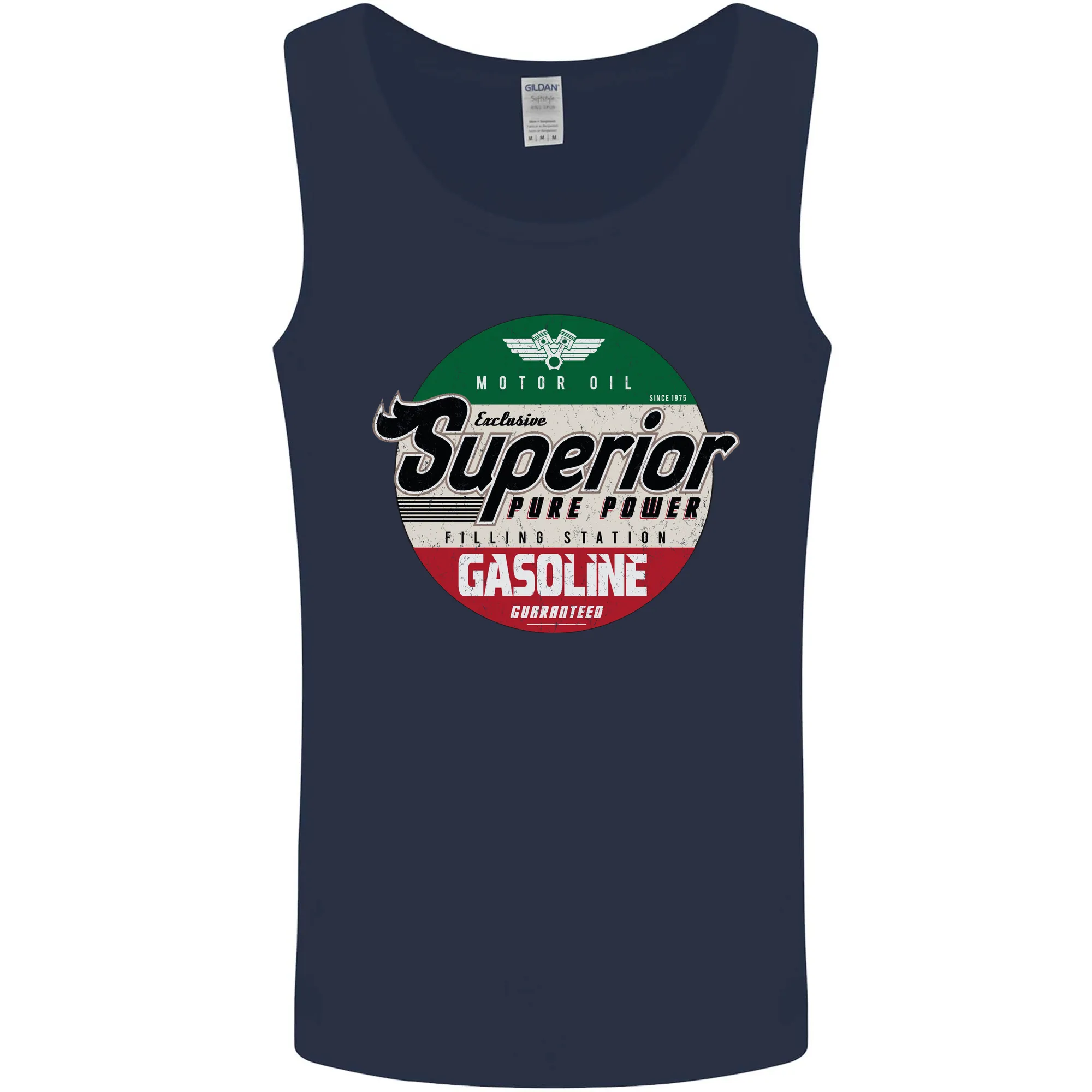 Superior Gasoline Biker Motorcycle Motorbike Mens Vest Tank Top