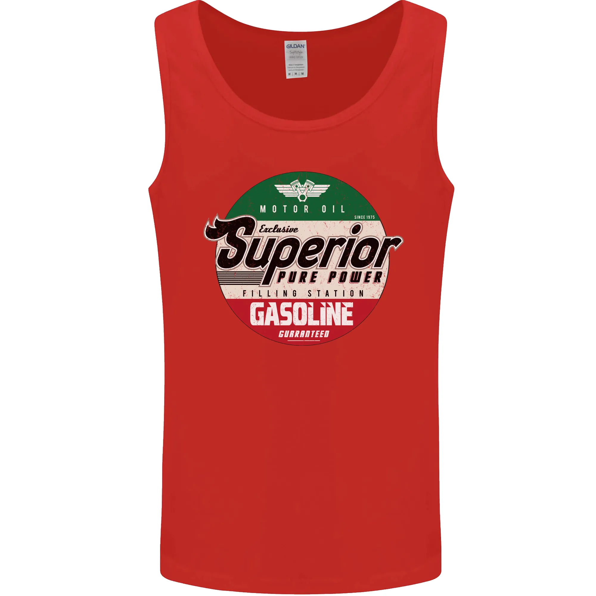 Superior Gasoline Biker Motorcycle Motorbike Mens Vest Tank Top
