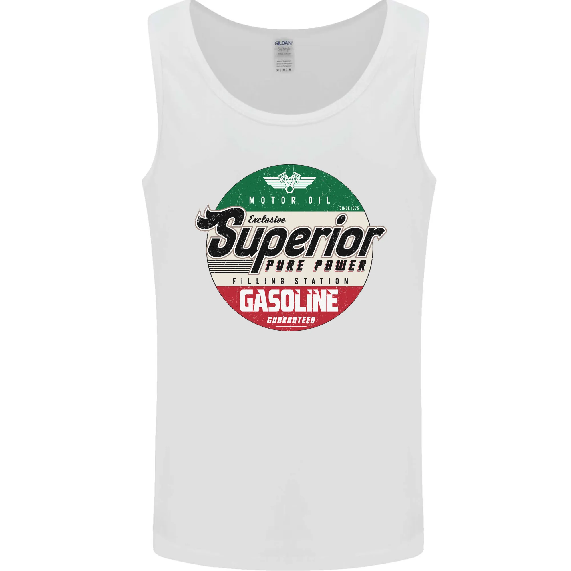Superior Gasoline Biker Motorcycle Motorbike Mens Vest Tank Top