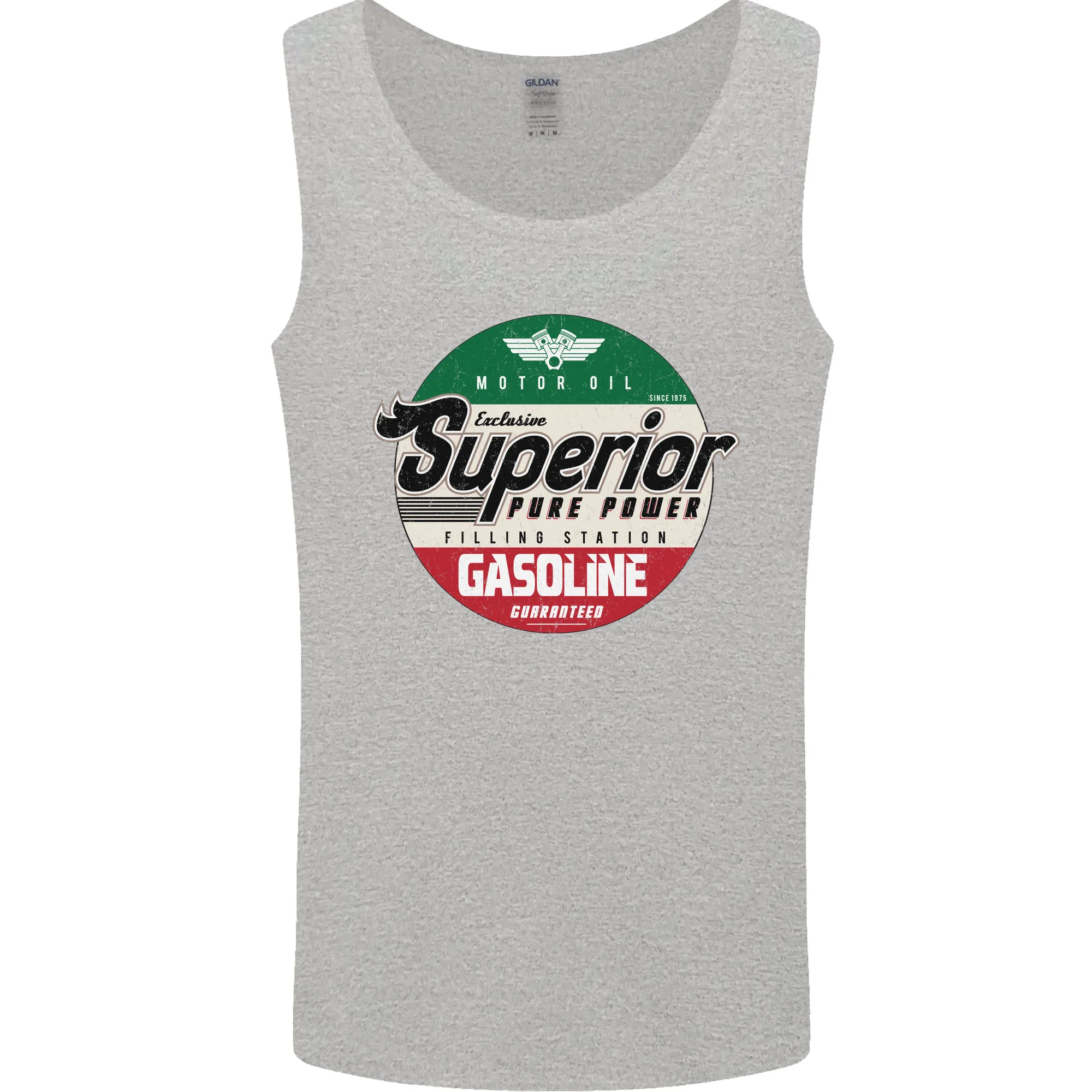 Superior Gasoline Biker Motorcycle Motorbike Mens Vest Tank Top