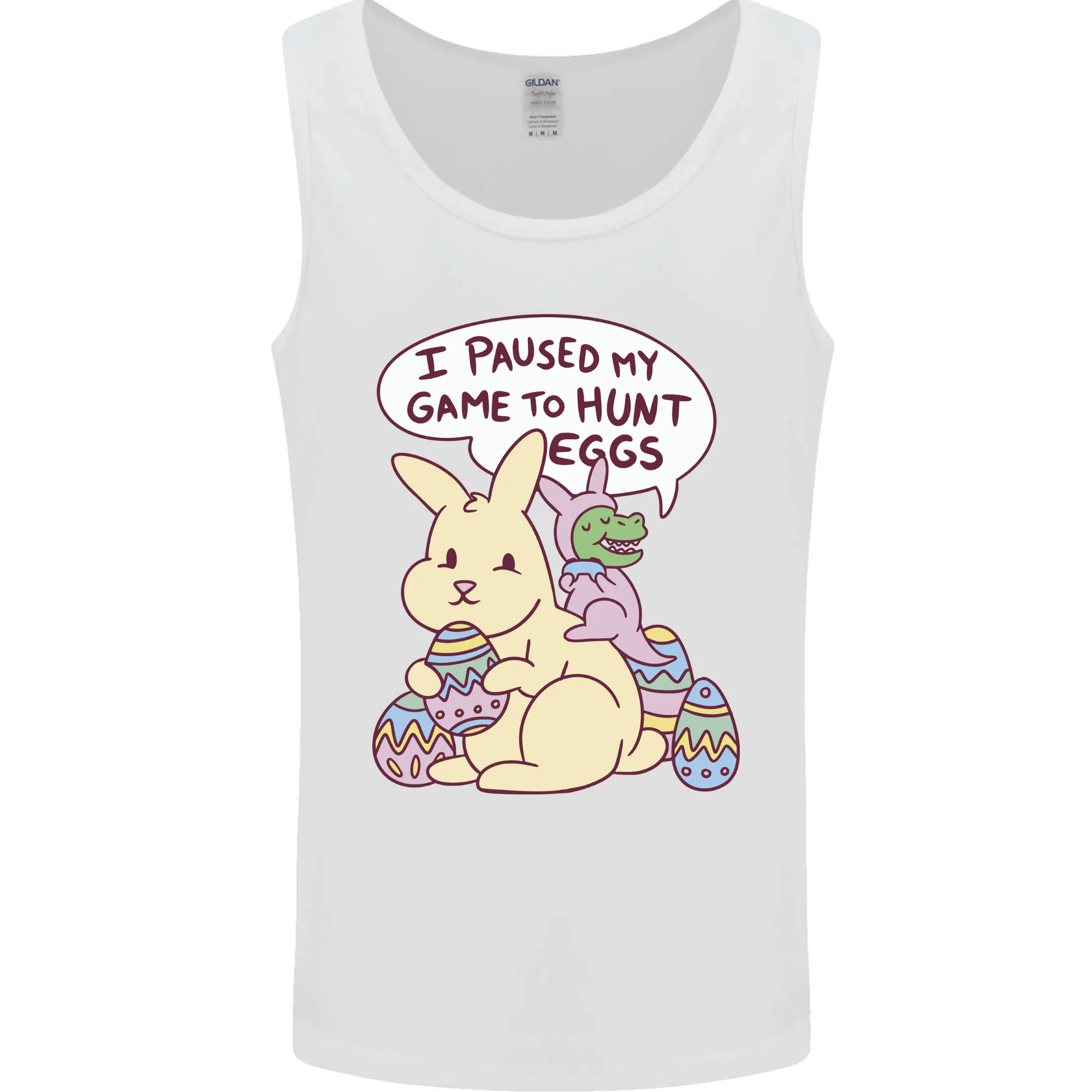 T-Rex Egg Hunt Mens Vest Tank Top
