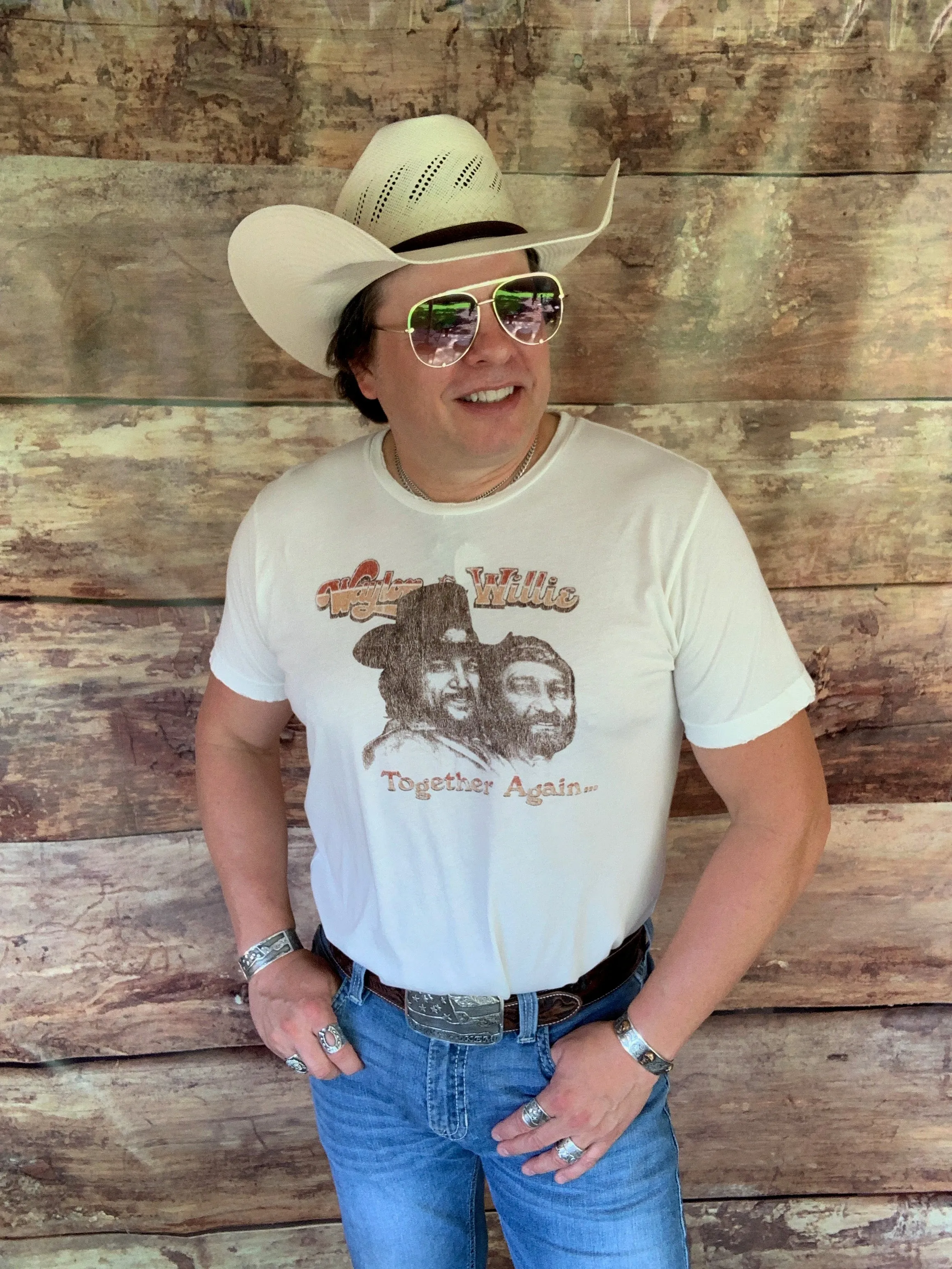 T-Shirt, Willie and Waylon Together Again, Unisex Tee - Size Medium - SALE!