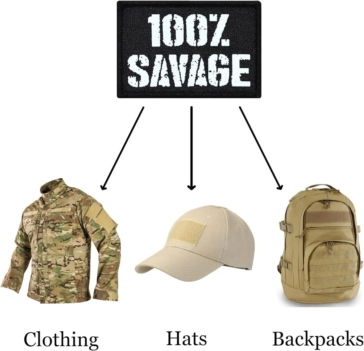 Tactical Black "Savage" Military Patch Set (2-Pack)