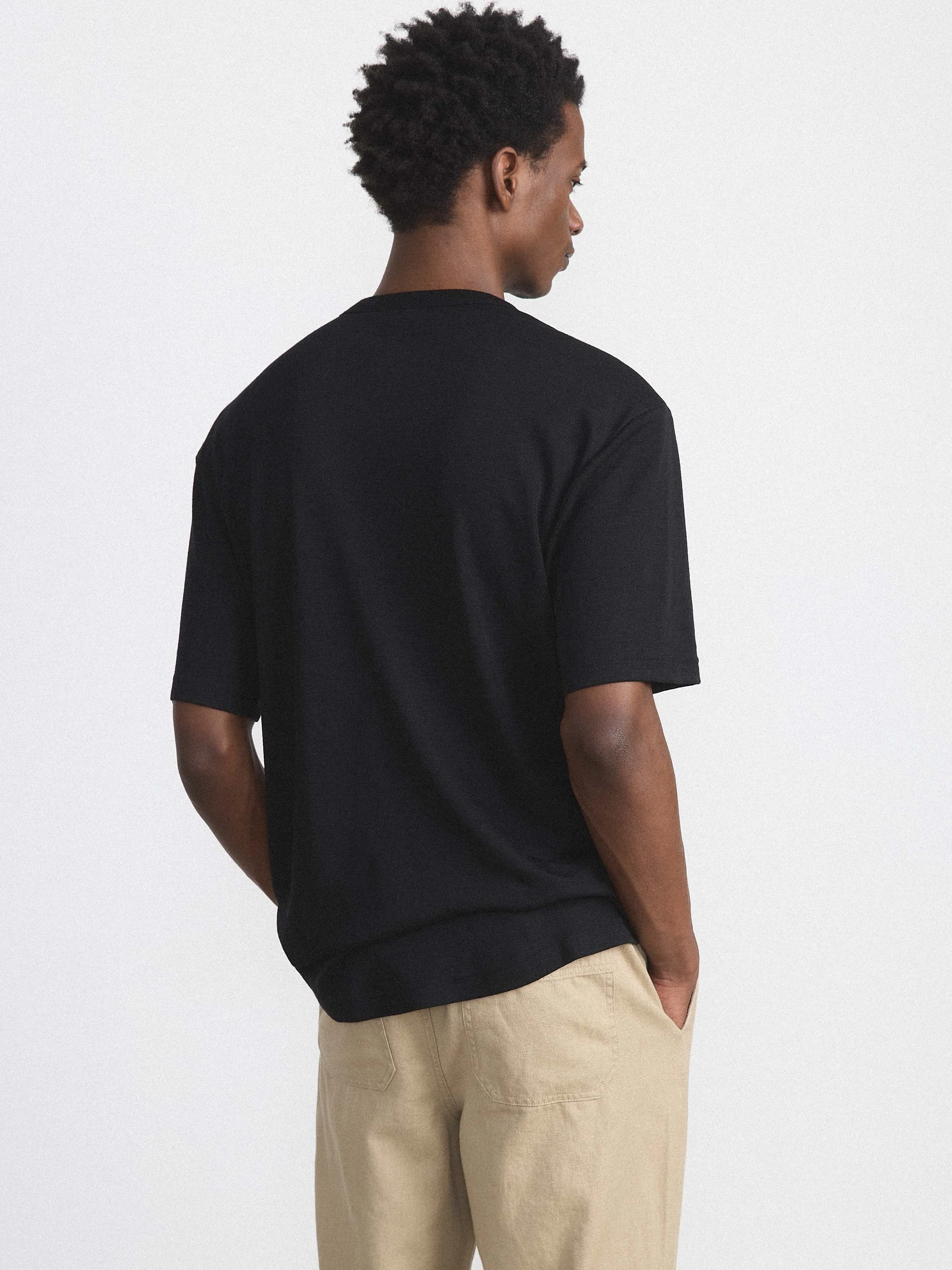 The Relaxed Merino T-Shirt in Black