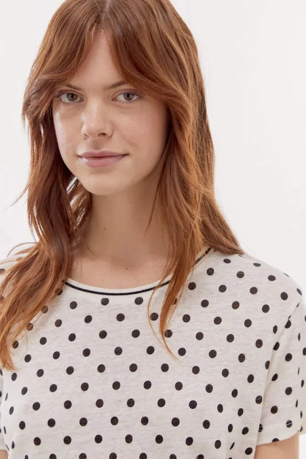 THEONIE POLKA DOT LINEN T-SHIRT