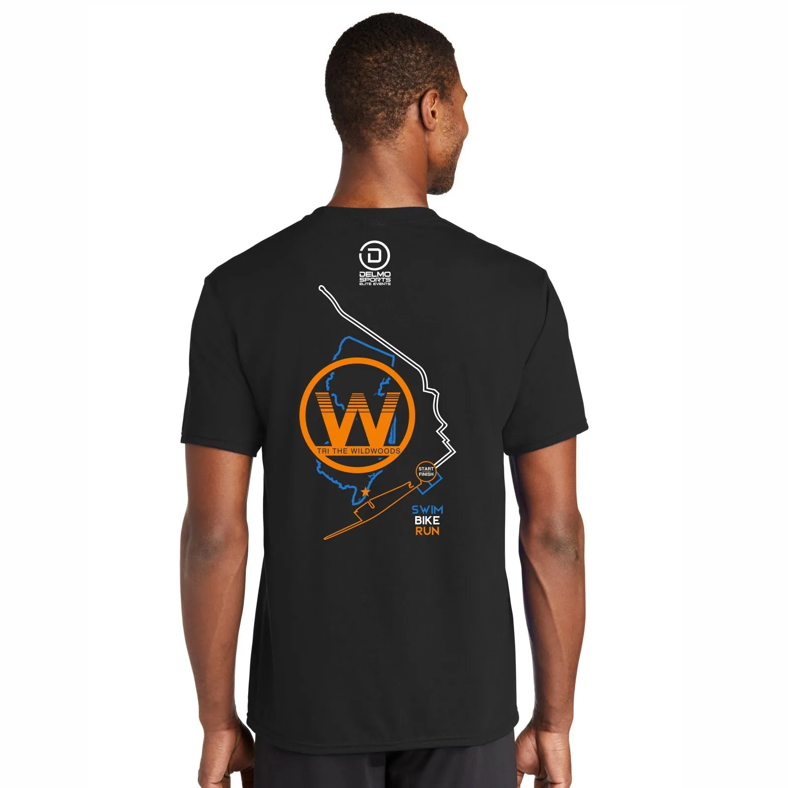 Tri the Wildwoods Men's Short-sleeve Tech Tee - Jet Black - Course