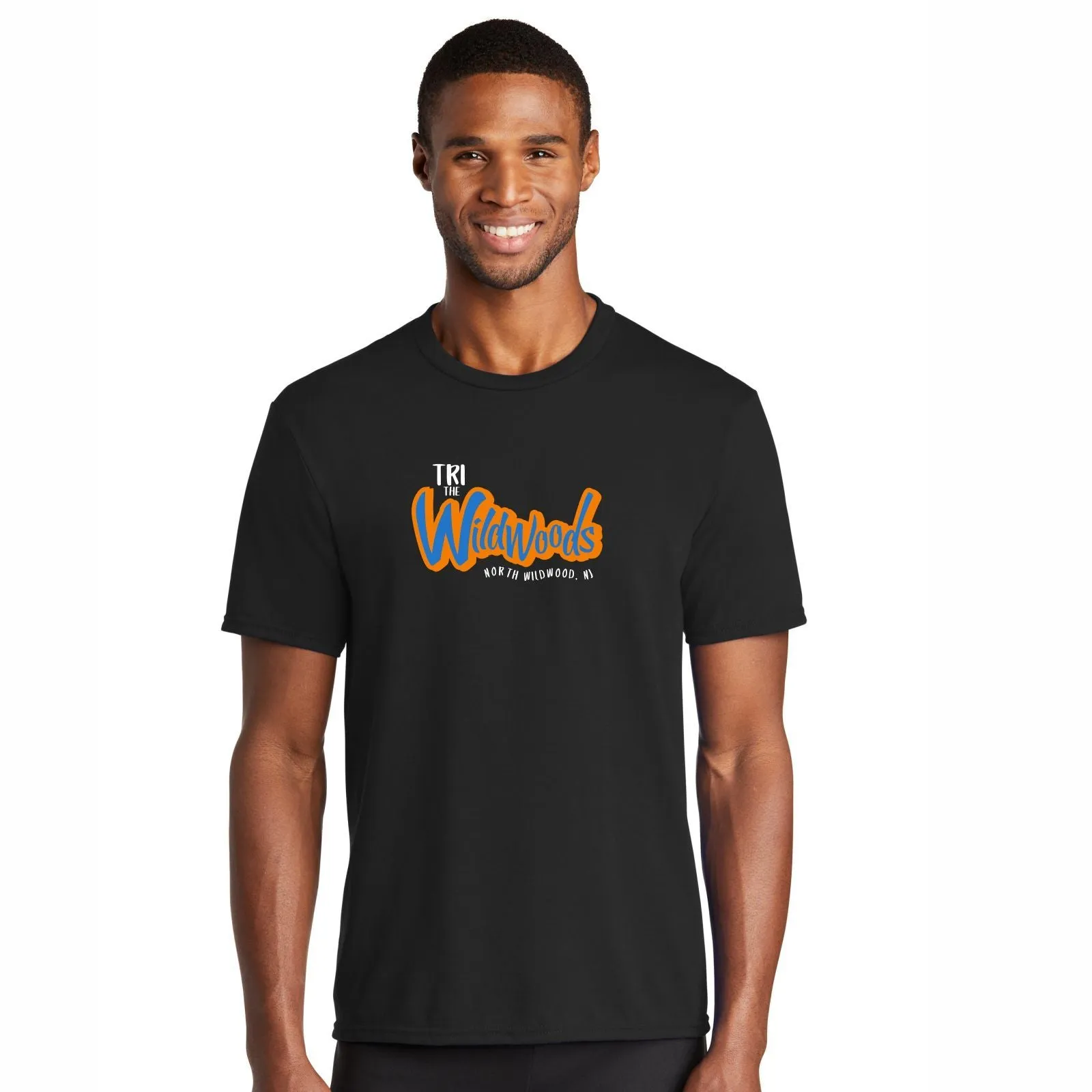 Tri the Wildwoods Men's Short-sleeve Tech Tee - Jet Black - Course