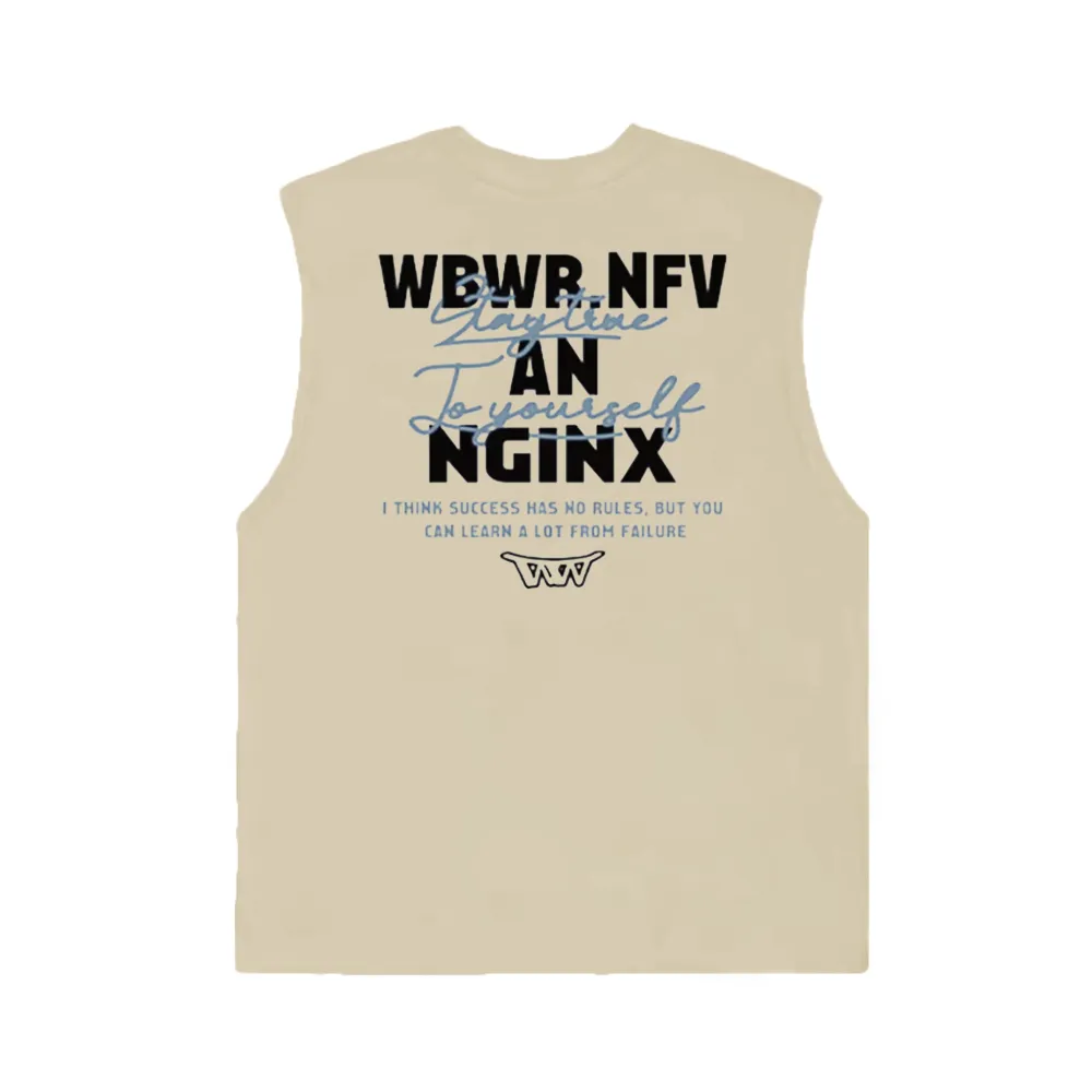 Two-Tone Lettering Sports Vest