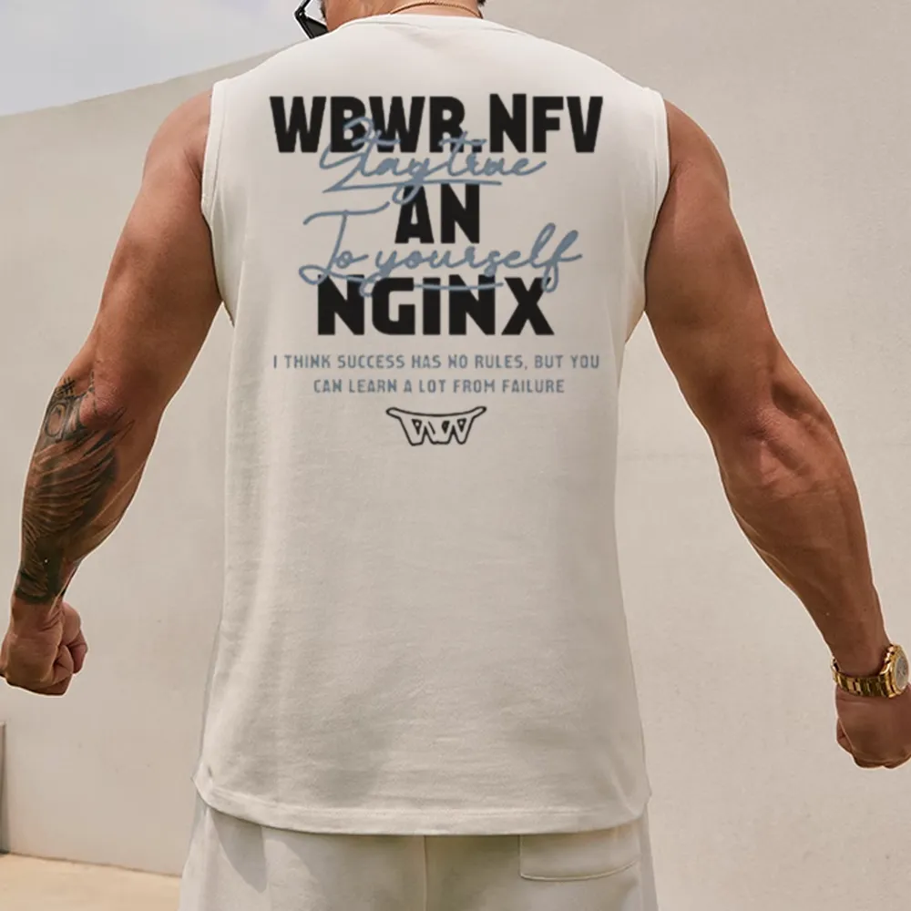 Two-Tone Lettering Sports Vest