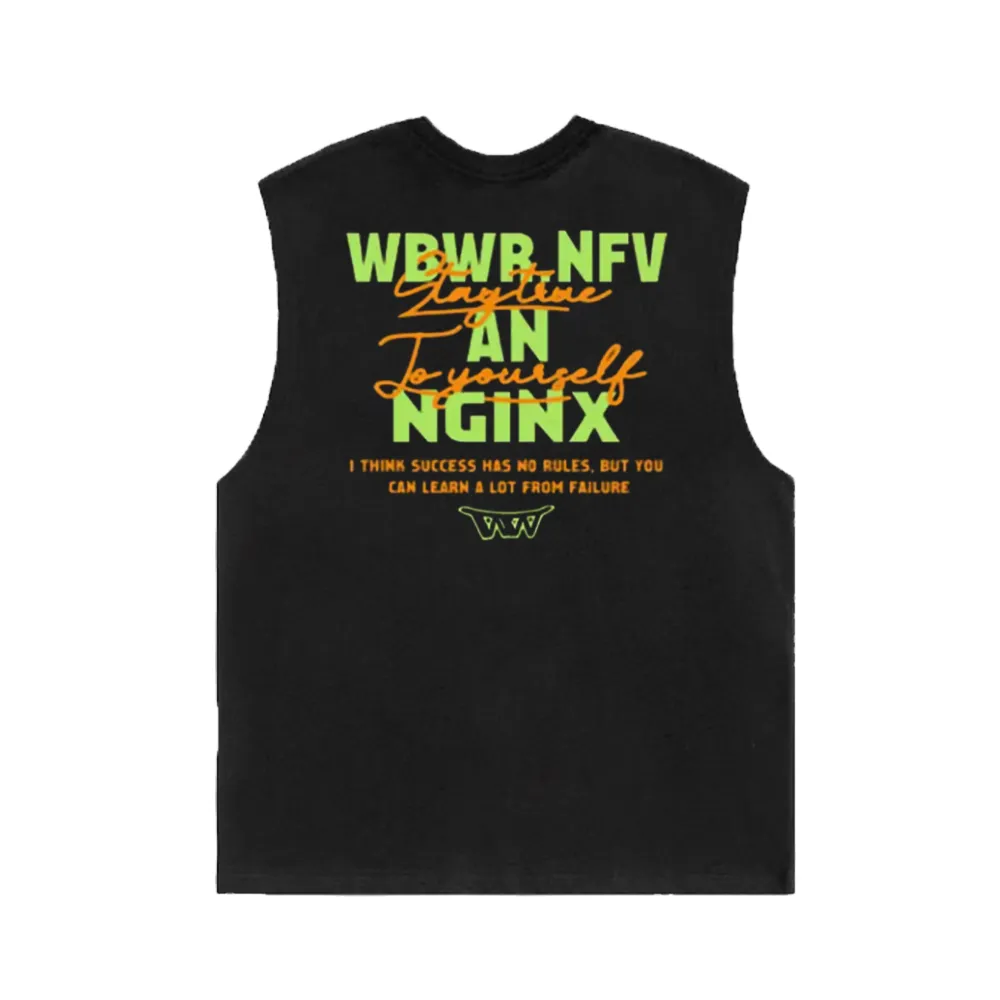 Two-Tone Lettering Sports Vest