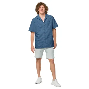 Unisex button shirt - Blue Herringbone