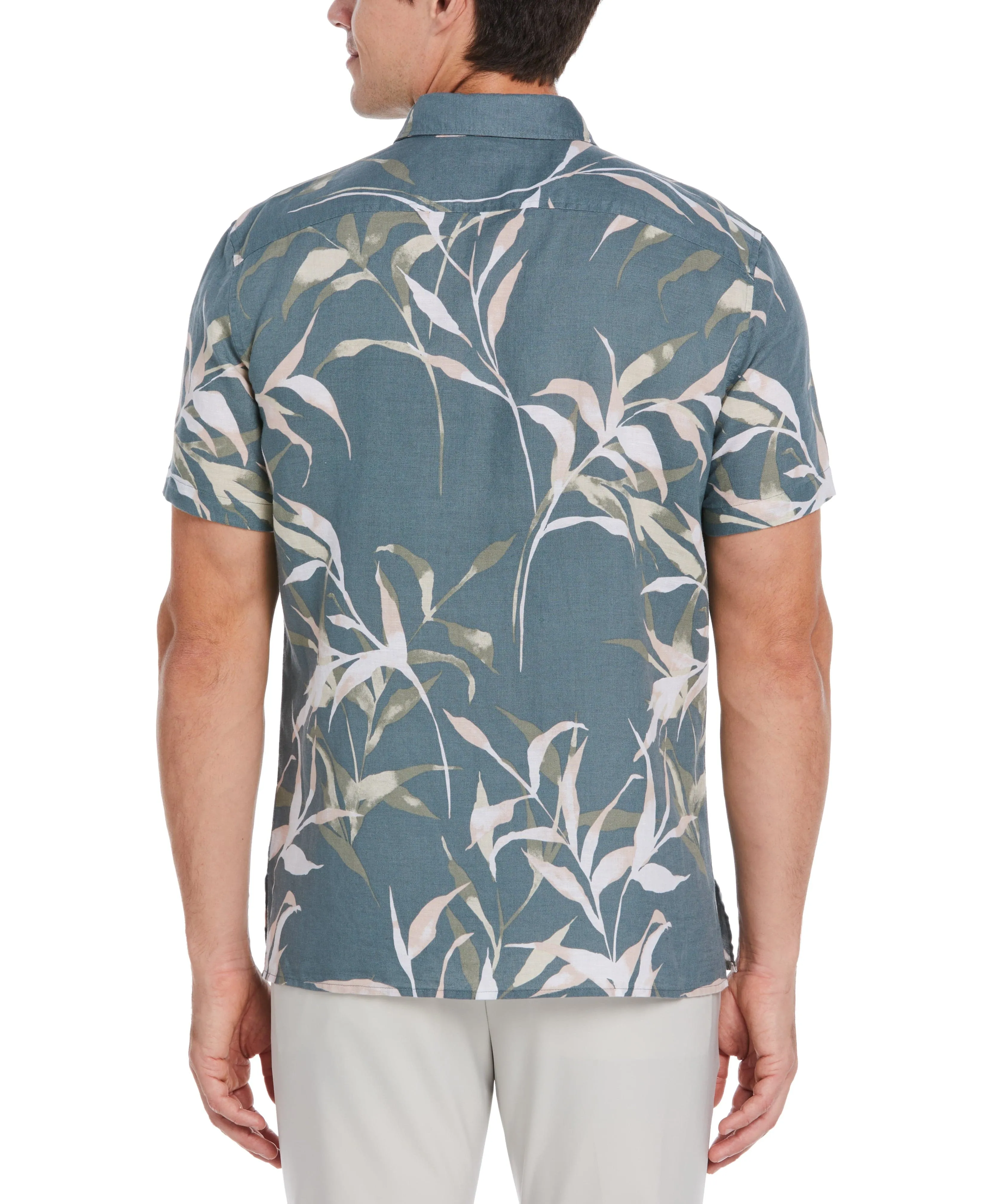 Untucked Large Floral Print Shirt - Blue