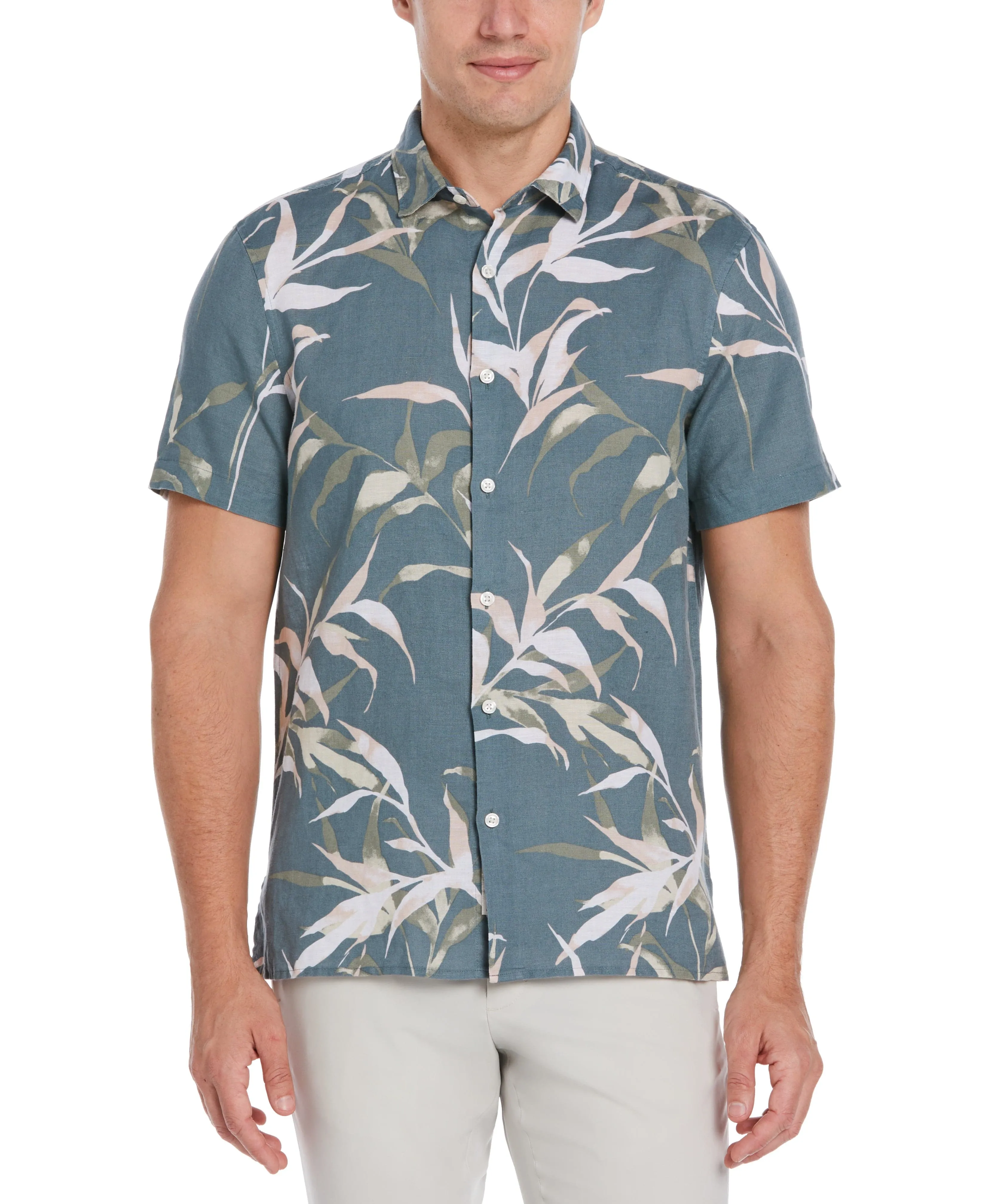 Untucked Large Floral Print Shirt - Blue