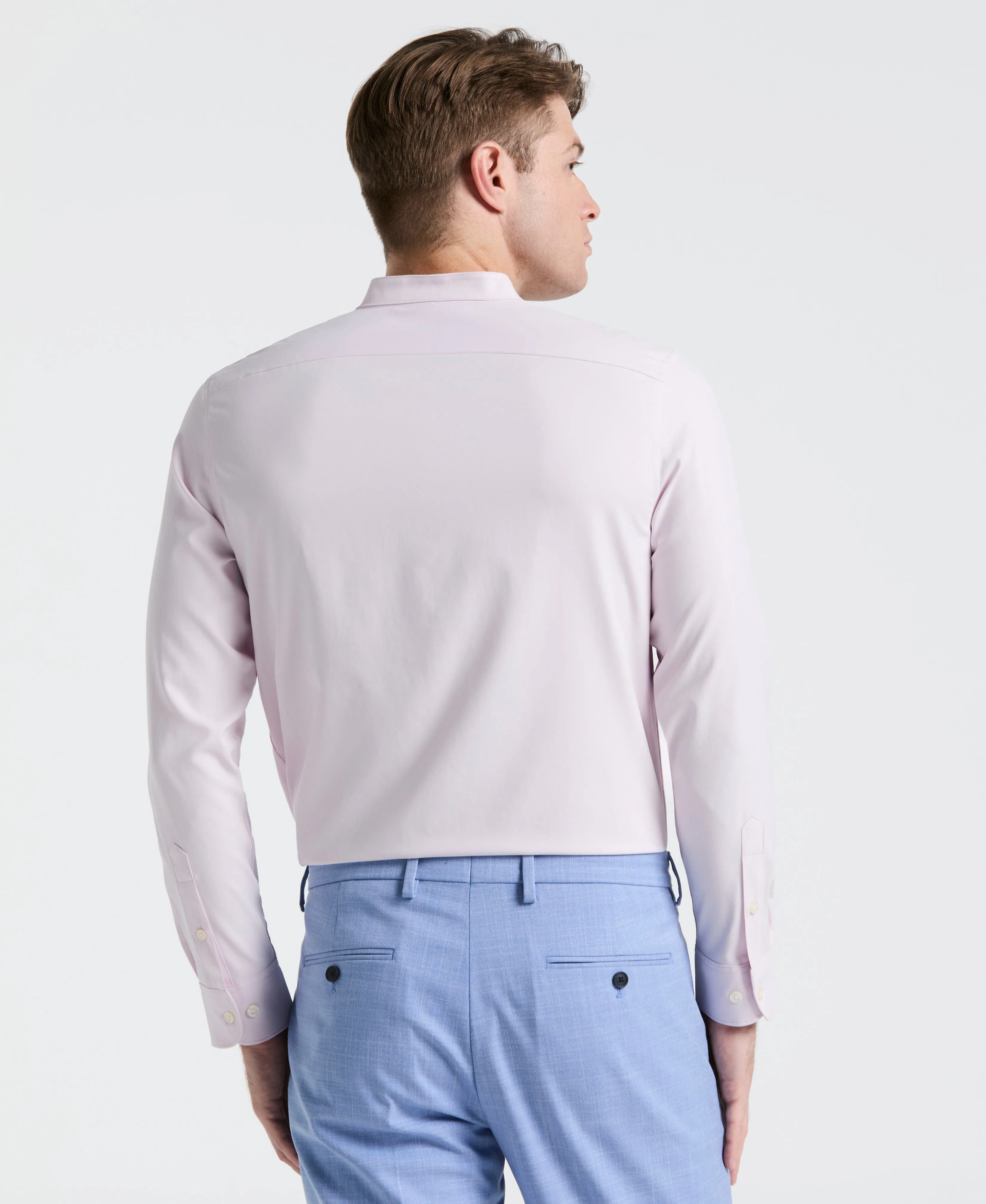 Untucked Total Stretch Slim Fit Banded Collar Shirt