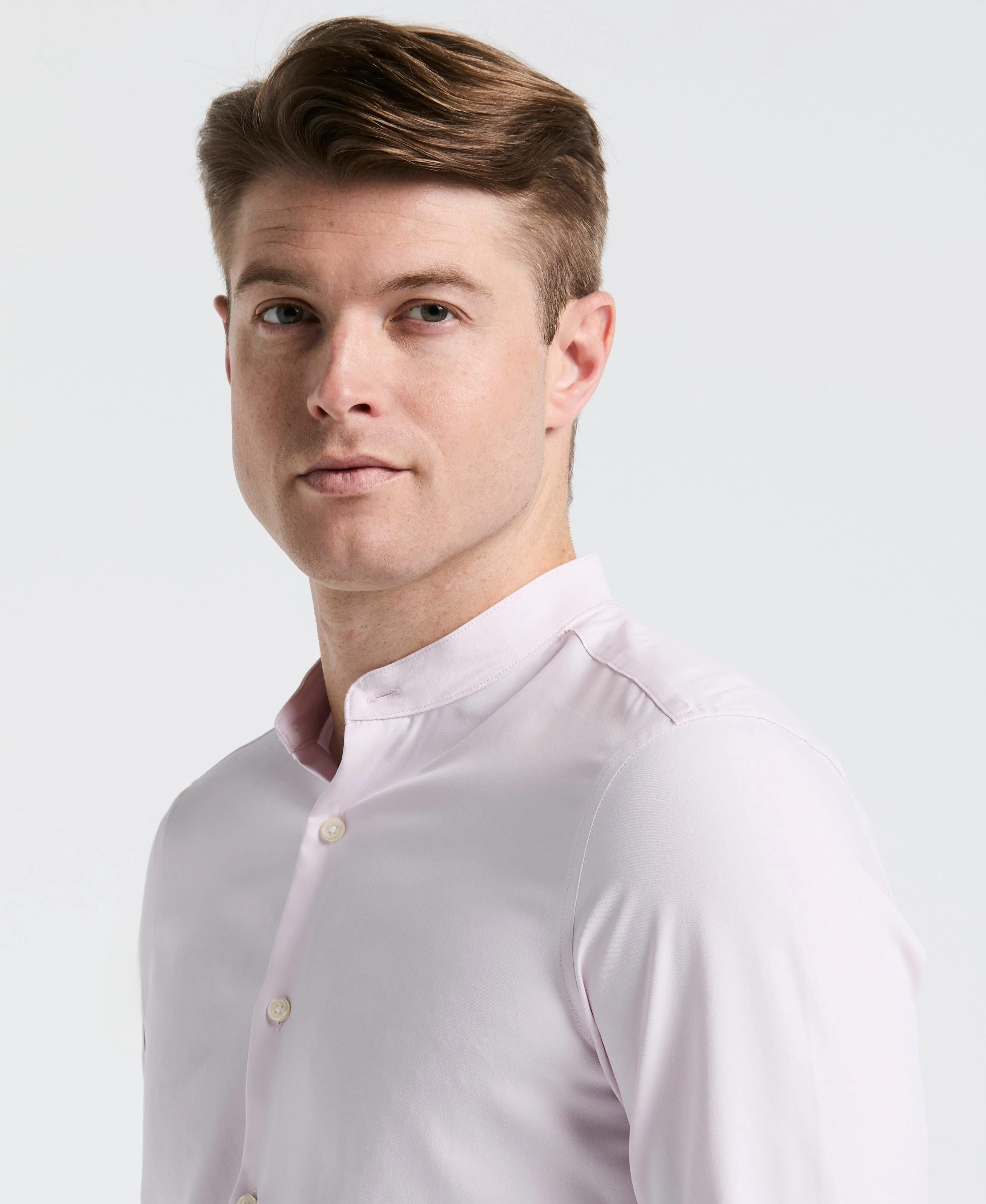 Untucked Total Stretch Slim Fit Banded Collar Shirt