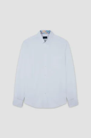 WHITE TEXTURED COTTON SHIRT