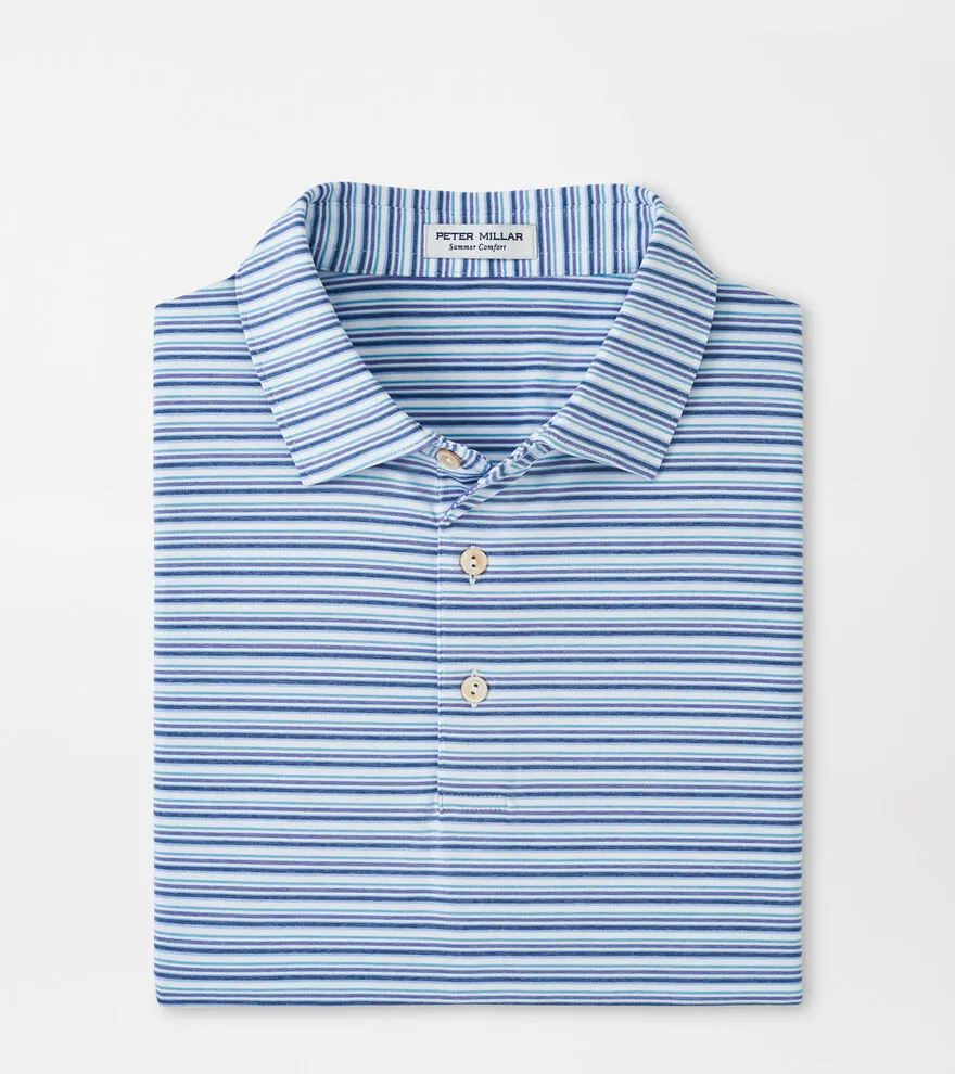 White/Astral Blue Fairmont Stripe Polo