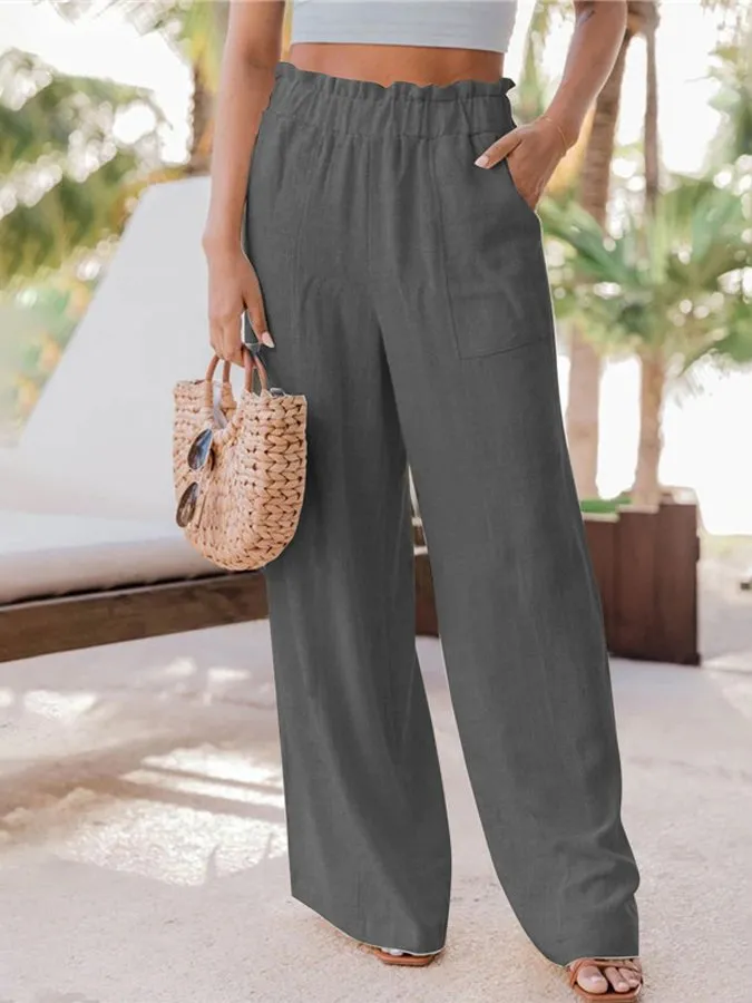 Women's Casual Ruffled Wide Leg Pants (Buy 2 Free Shipping)